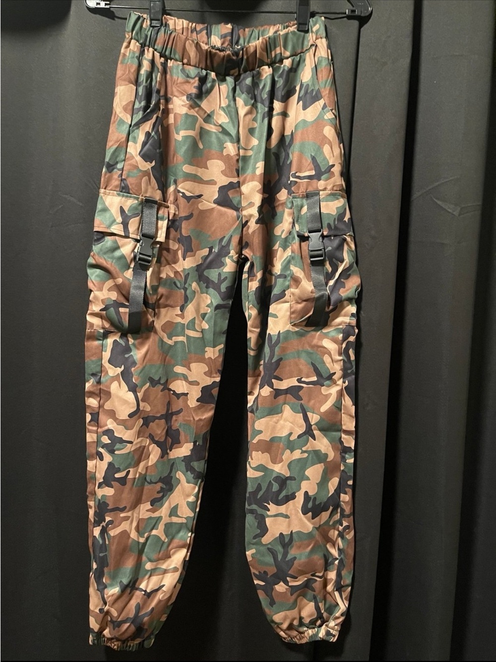 SHEIN Green and Brown Camo Cargo Joggers